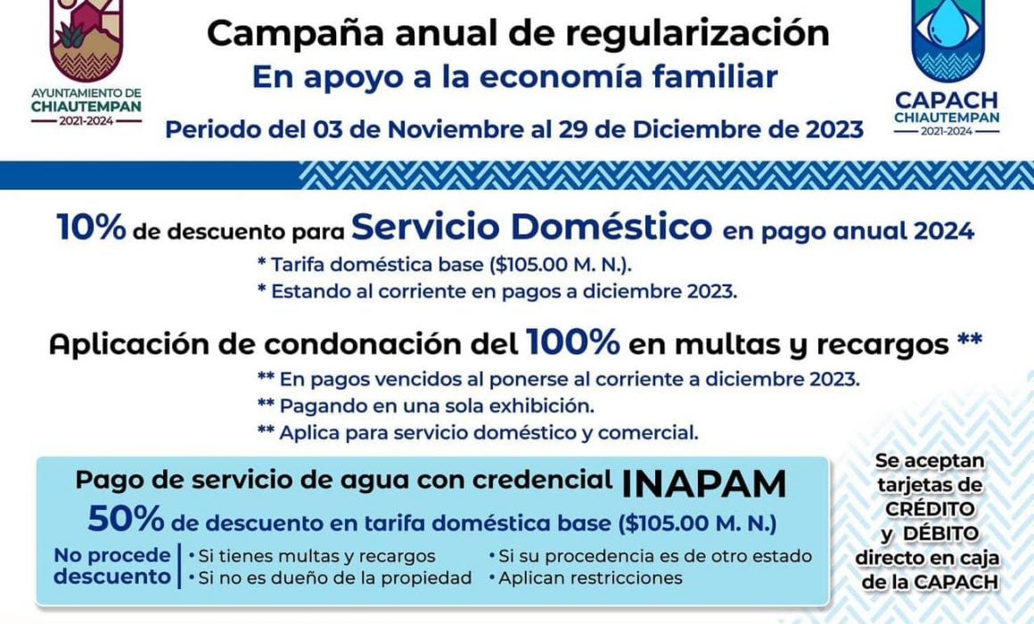 Ponen en marcha Chiautempan y Capach campaña anual de regularización