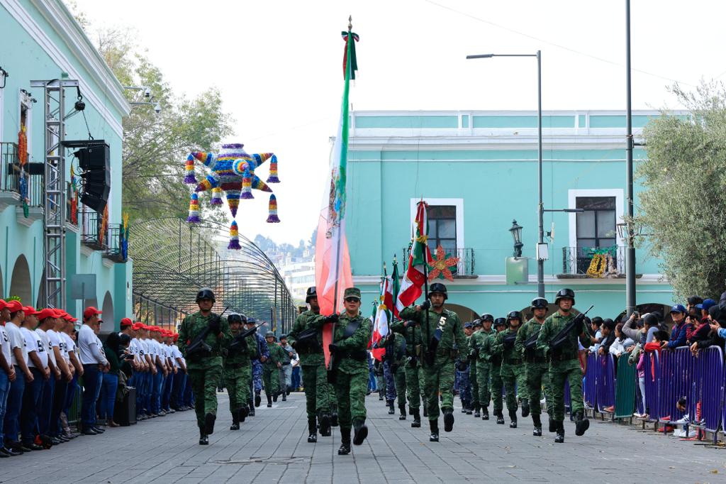 Por: Cortesía Se engalana Tlaxcala de tricolor en desfile militar de la Revolución Mexicana