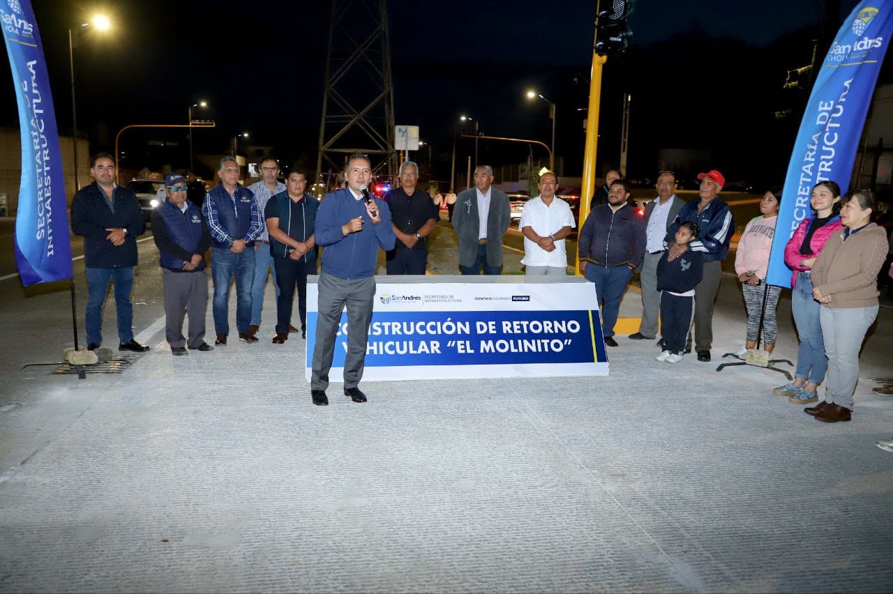 Comunicado oficial Inaugura Mundo Tlatehui retorno vehicular “El Molinito” en la colonia Emiliano Zapata