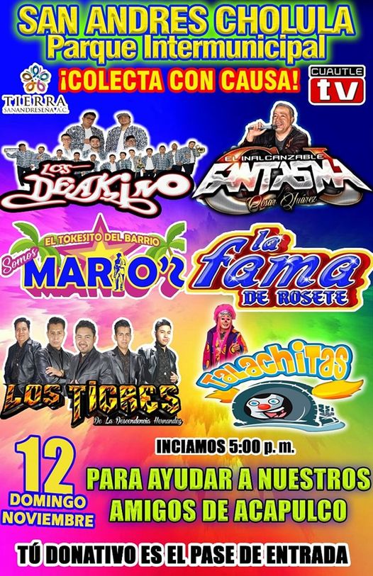 Por: Cortesía Lula Pineda Música sonidera cholulteca mueve: Colecta con causa a beneficio de damnificados por huracán Otis