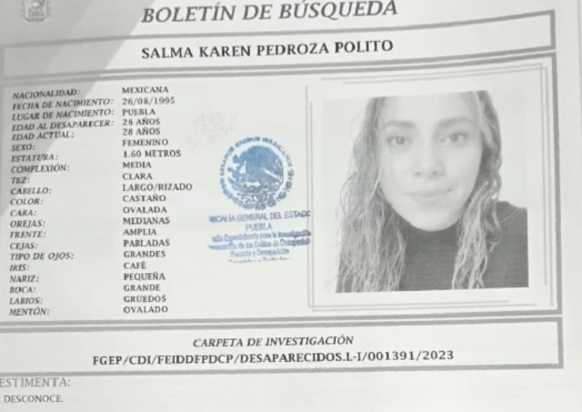 Por: Cortesía Revela Fiscalía de Puebla que Karen Pedroza planeó su desaparición