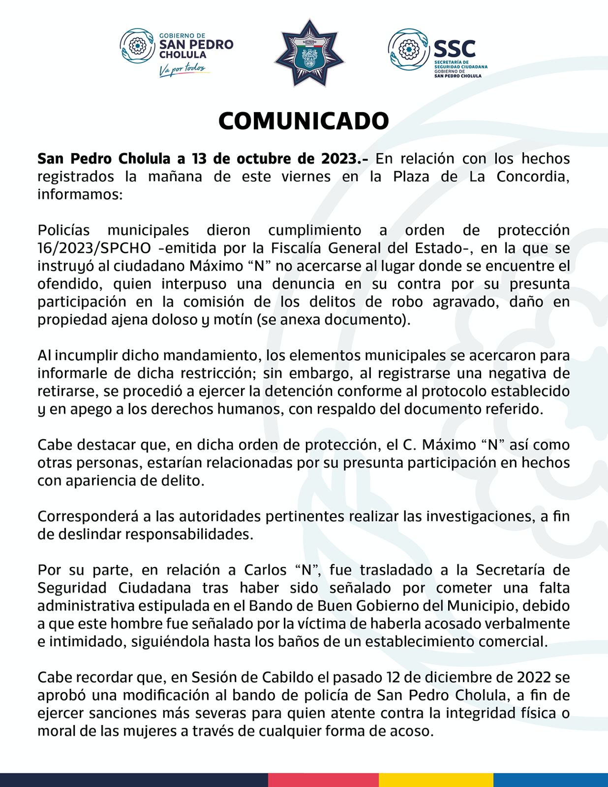 COMUNICADO