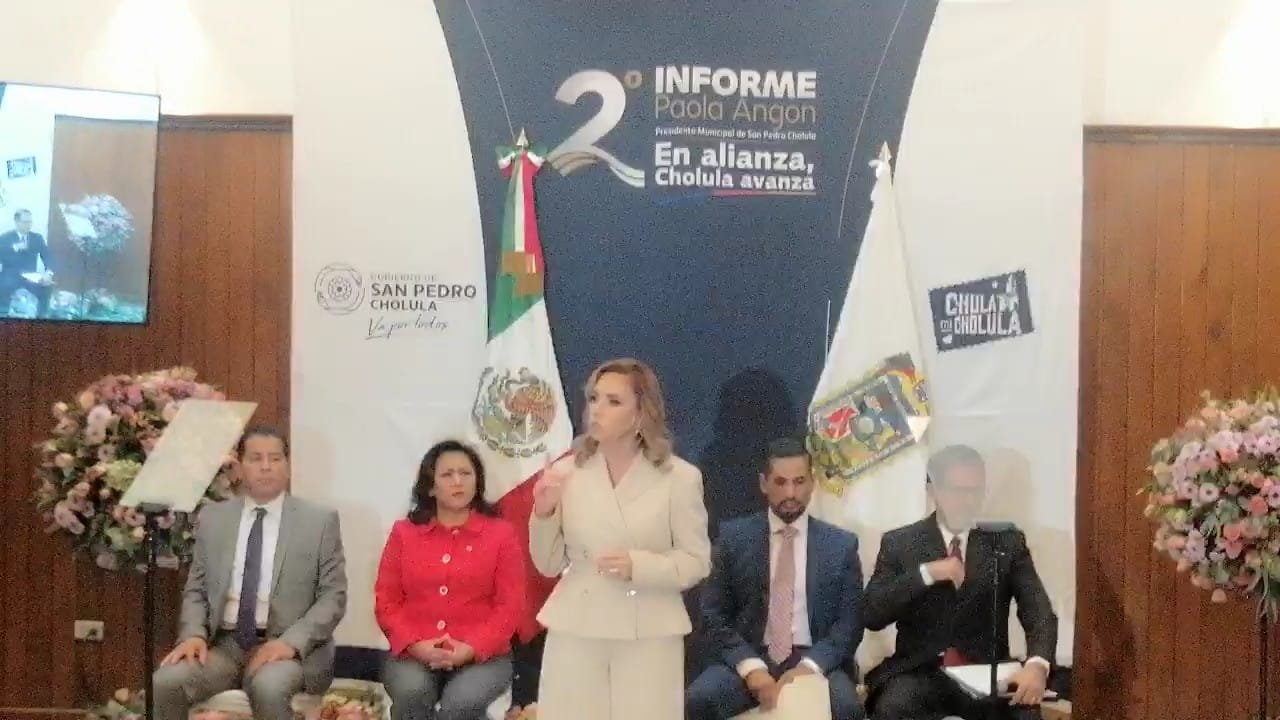 Paola Angon Silva rinde Segundo Informe de Gobierno en San Pedro Cholula