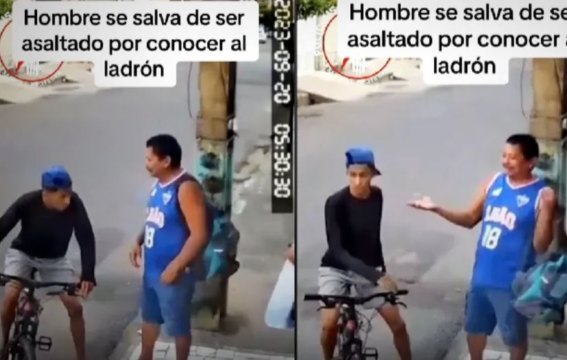 Hombre se salva de ser robado por reconocer al asaltante, curioso momento se hace viral