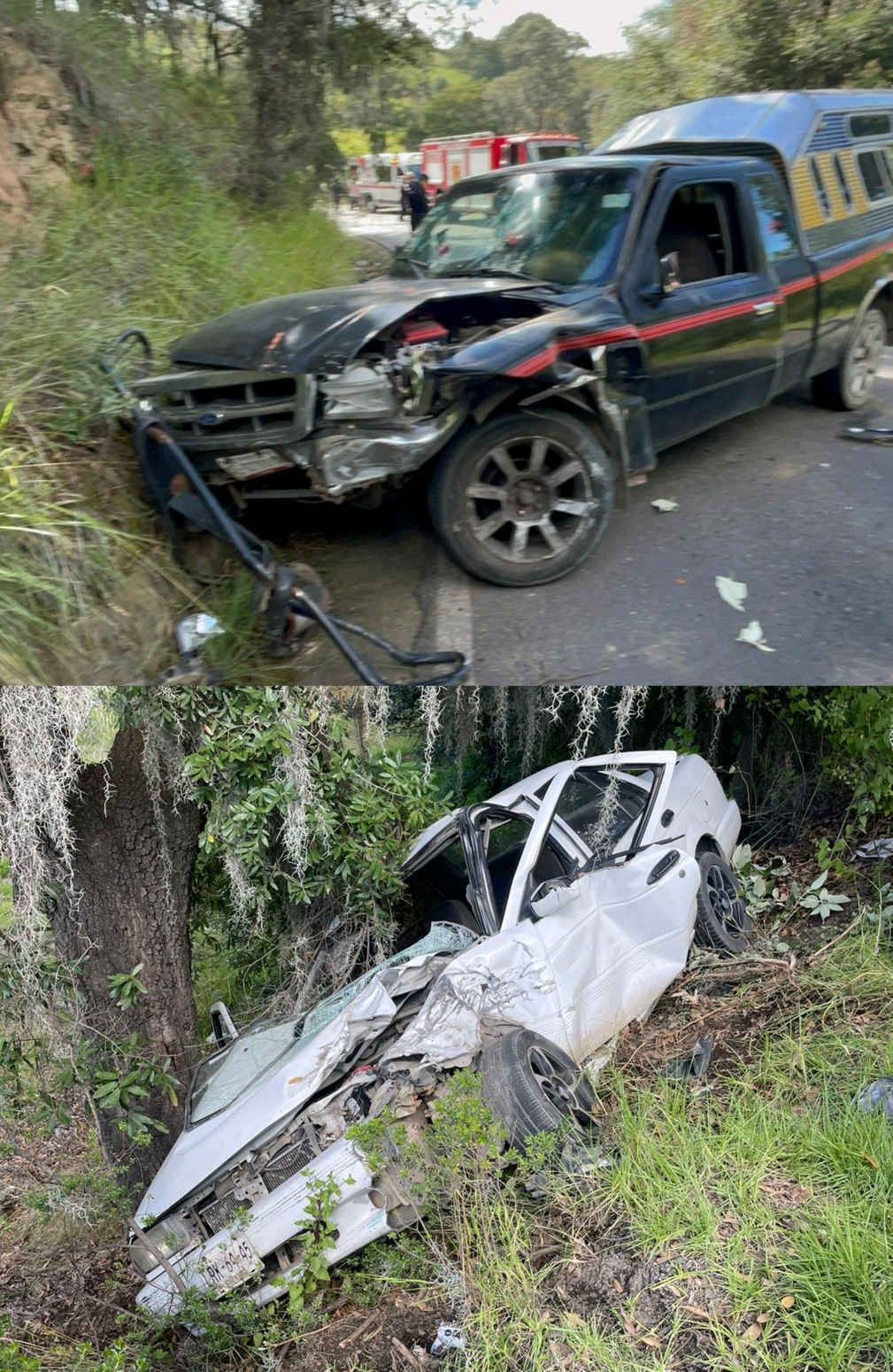Tres lesionados arroja encontronazo en carretera Mazapa-Nanacamilpa 