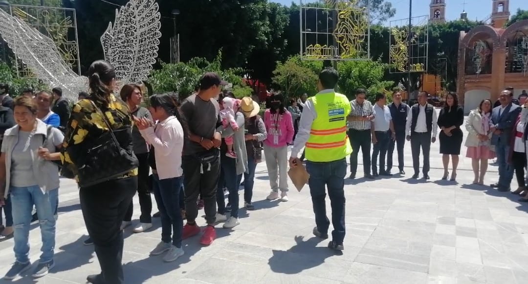 Por: Cortesía Lula Pineda Con un tiempo de evacuación de 1´10´´ San Andrés Cholula participa en el “Primer Simulacro Estatal 2023”