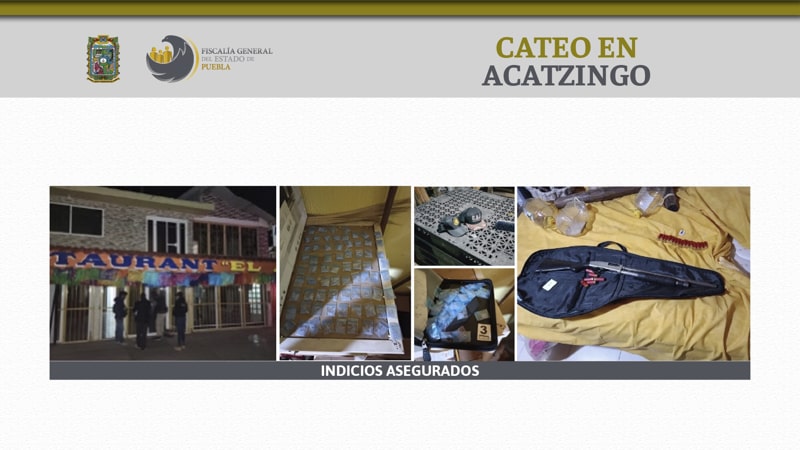 Por: Cortesía Fiscalía de Puebla logra asegurar droga, un arma y cartuchos durante cateo en Acatzingo