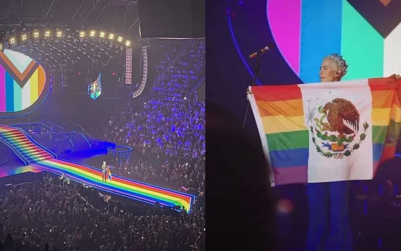 Christian Chávez desata críticas tras ondear bandera de México versión LGBT+ durante concierto de RBD (Vídeo)