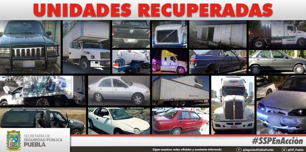 Foto: Especial SSP recupera 18 vehículos con reporte de robo