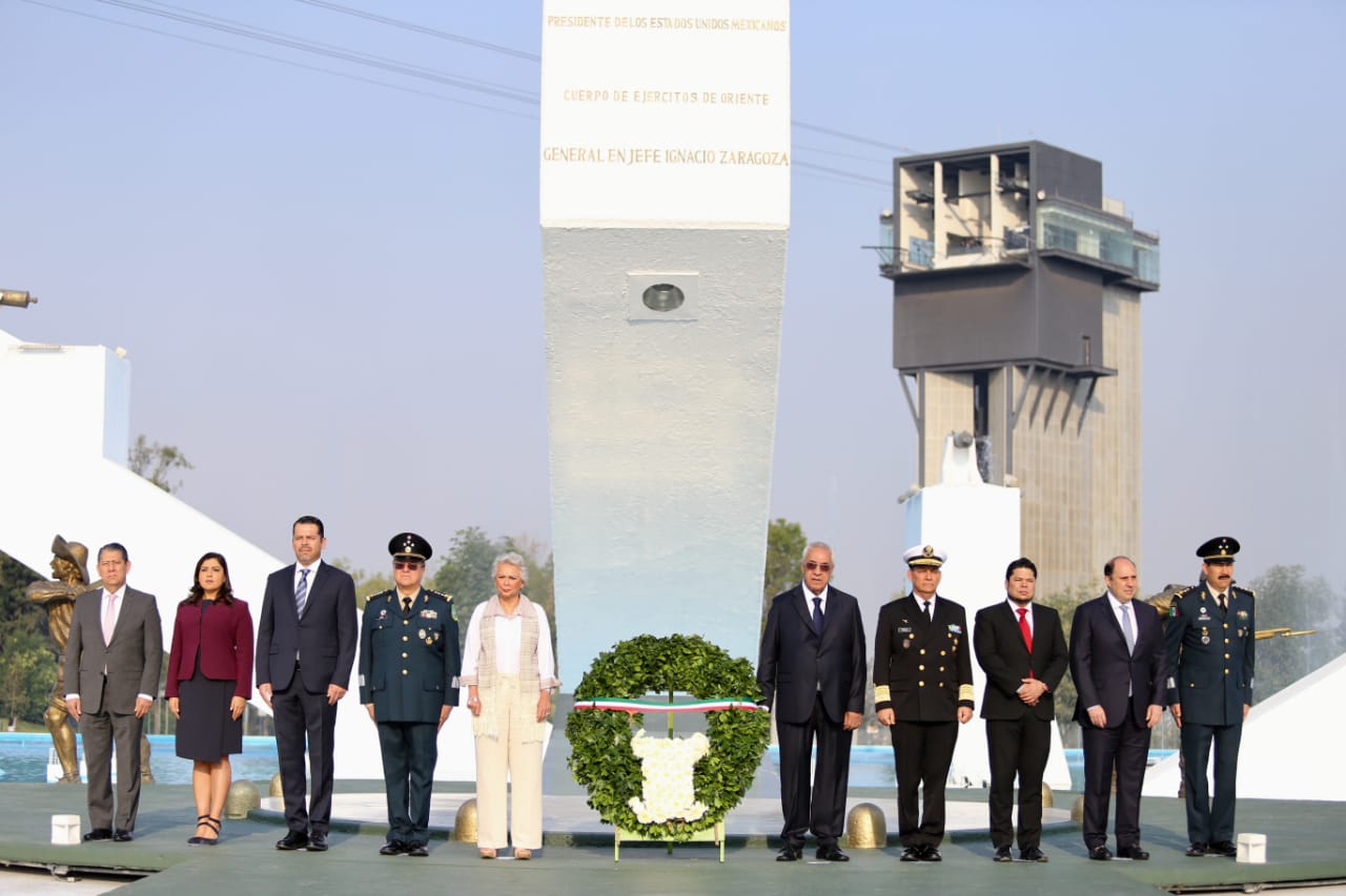 Foto: Especial Estatales rinden homenaje en el 157 Aniversario de la Batalla de Puebla