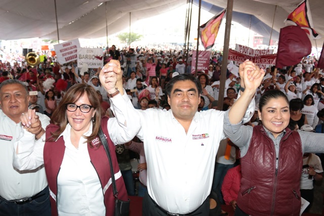 Foto: Especial Miguel Barbosa y Andrés Manuel López Obrador son políticos probados: Yeidckol Polevnsky