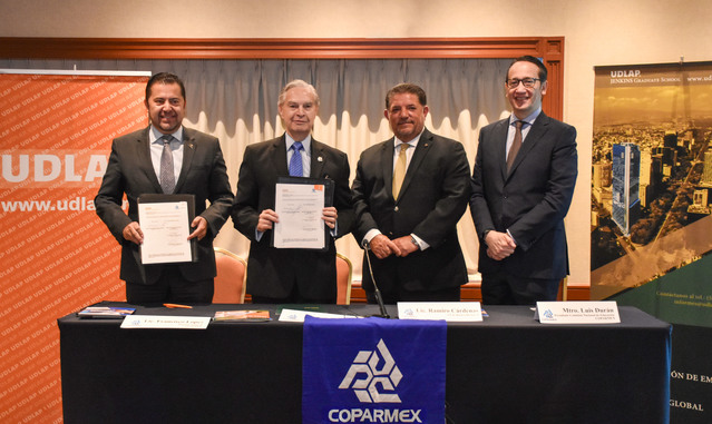 Foto: Cortesía  UDLAP y Coparmex signan convenio de colaboración