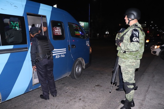 Foto: Especial Realiza Policía Municipal y Guardia Nacional operativo en transporte público en Cholula