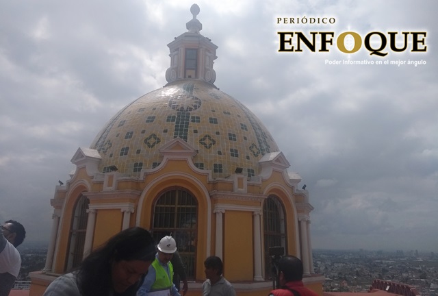 Cae rayo en cúpula del Santuario de la Virgen de los Remedios en Cholula 
