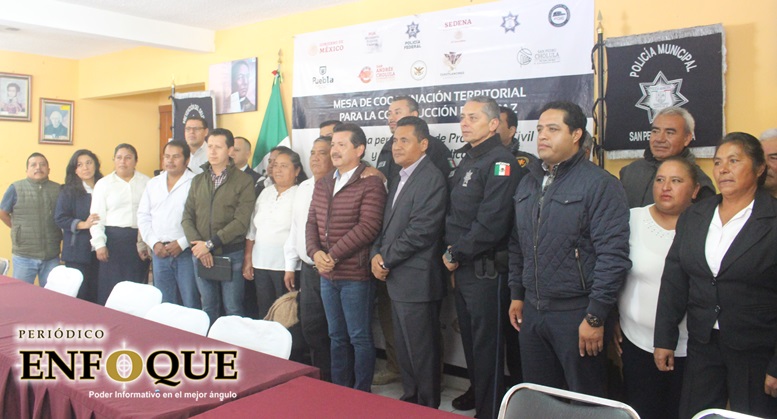 Reforzarán los tres niveles de gobierno seguridad pública en San Pedro Cholula y sus juntas auxiliares 