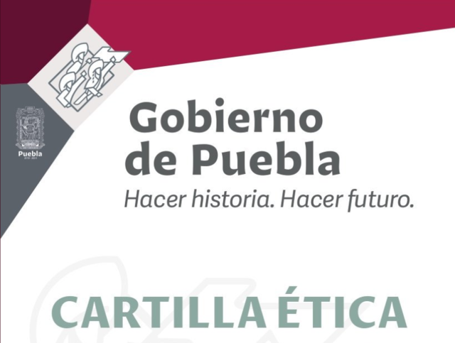 Foto: Twitter Gobierno de Puebla repartirá “cartilla ética” a estudiantes y público en general