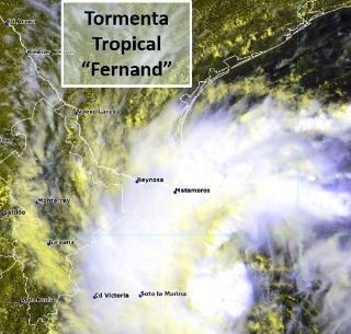 Cortesía La tormenta tropical “Fernand” se dirige a costas de Tamaulipas