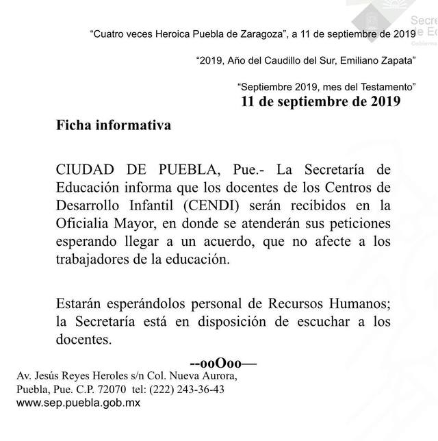 SEP atenderá demandas de docentes del CENDI tras protesta