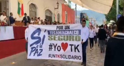 Foto: Especial Pobladores de Tecamachalco marchan pidiendo paz