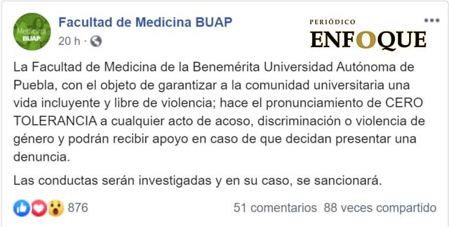 BUAP advierte que no permitirá actos de acoso sexual