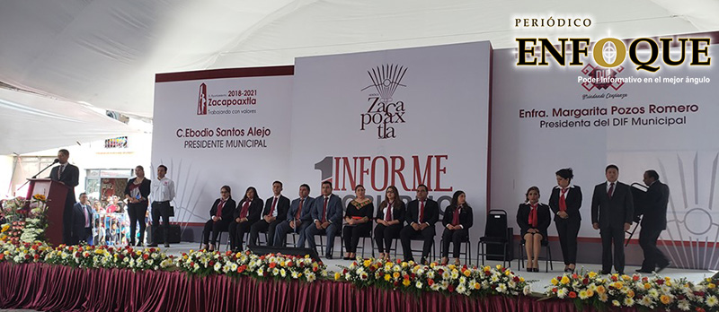 Foto: Grupo Enfoque Periodista Presenta Ebodio Santos Alejo su primer informe de Gobierno como Presidente Municipal de Zacapoaxtla
