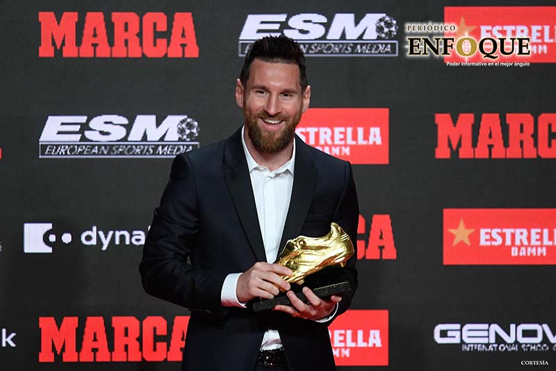 Foto: Cortesía  Hijos de Messi le entregan su sexta Bota de Oro (VIDEO)