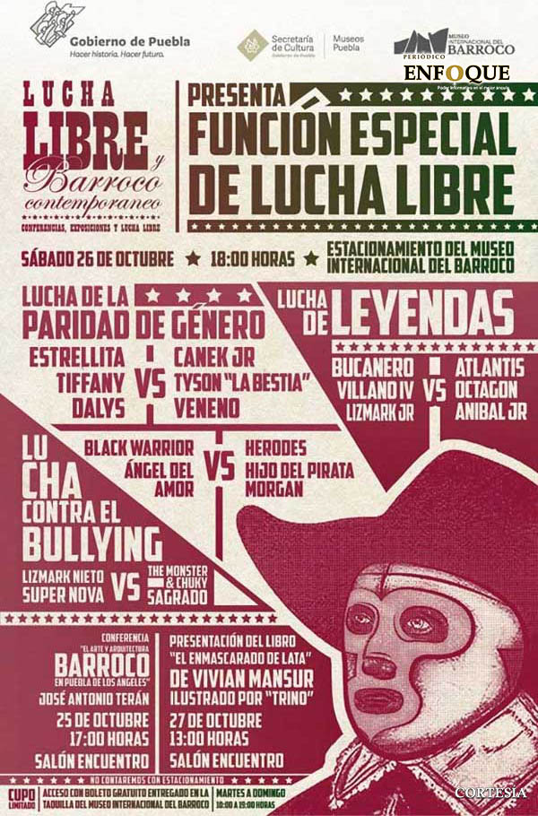 Presenta Cultura actividades de lucha libre en el Museo Internacional del Barroco
