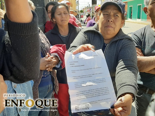 Foto: Omar Sánchez Exigen en San Matías Cocoyotla a Arriaga expropie predio para uso público