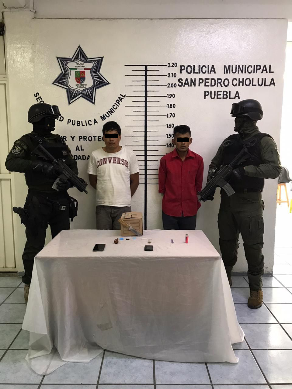 Foto: Cortesía  Detecta grupo táctico de San Pedro Cholula auto robado; hay 2 detenidos