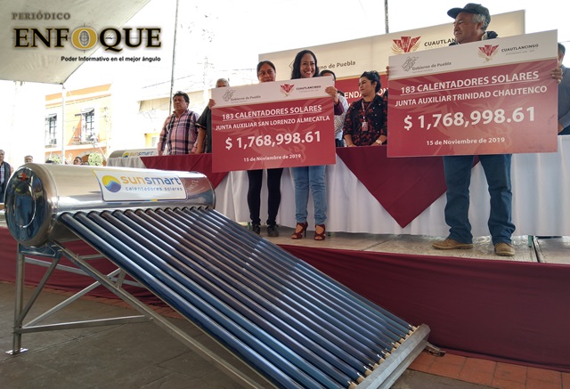 Foto: Omar Sánchez Entrega Lupita Daniel 952 calentadores solares en beneficio de 4 mil 700 personas de Cuautlancingo