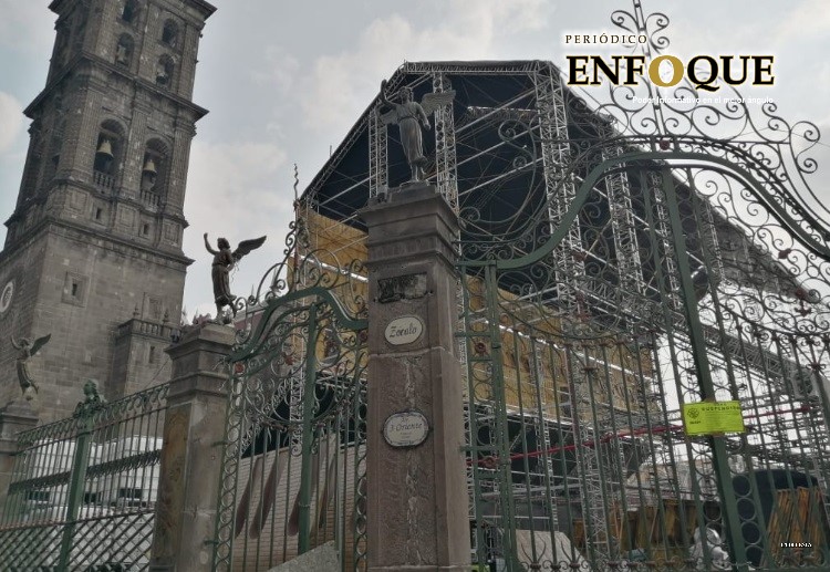 Foto: Cortesía  Banorte y Museos Vaticano deberán reparar daños en atrio de la Catedral de Puebla