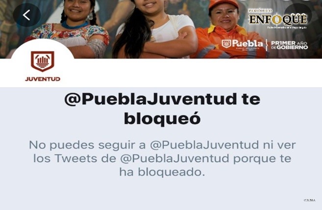 Instituto de la Juventud del municipio de Puebla bloquea a usuarios en Twitter