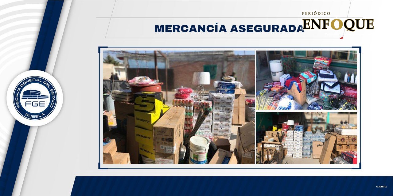 Fiscalía de Puebla y autoridades federales realizaron cateo en Tecamachalco; recuperan vehículos y mercancía