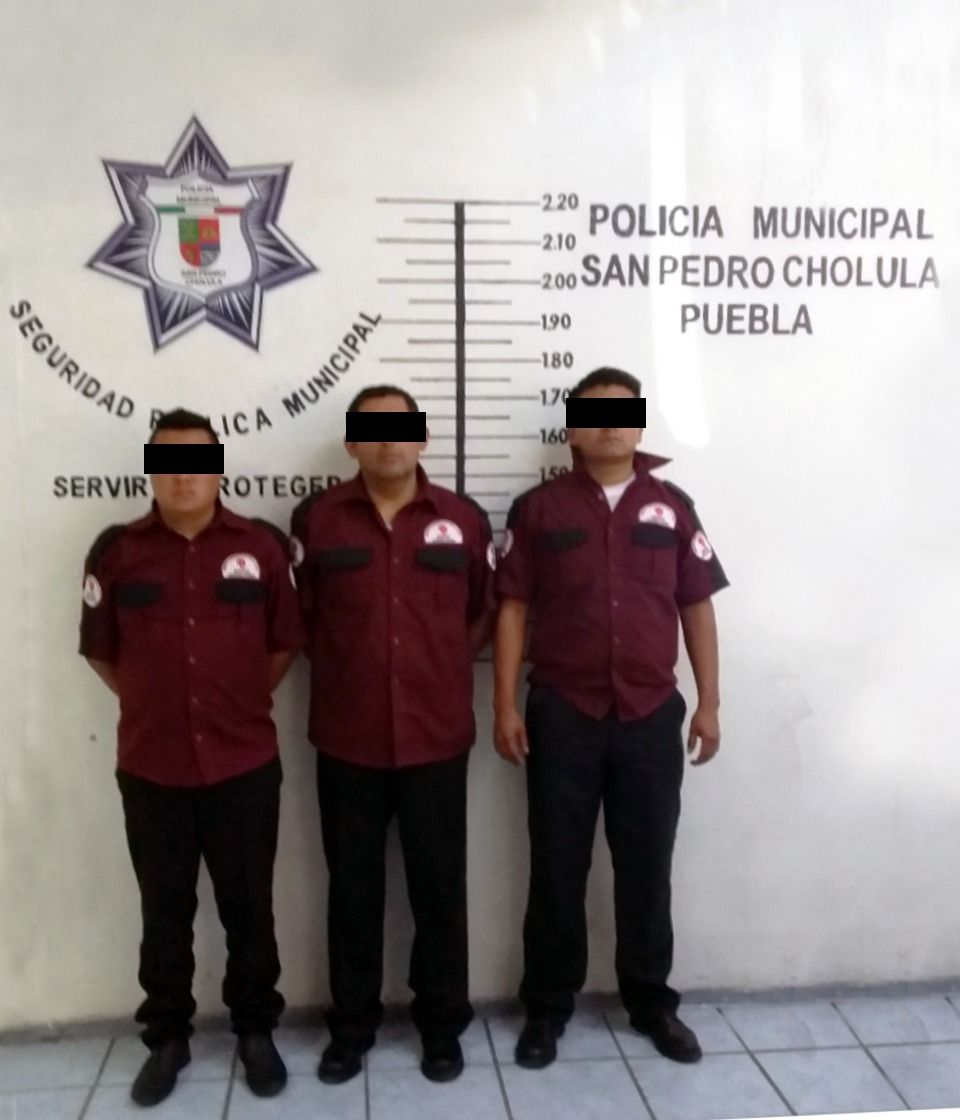 Foto: Cortesía Detiene policía de San Pedro Cholula a tres custodios de valores por auto robo