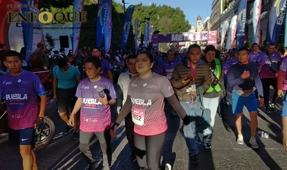 Claudia Rivera corre 5k en el Maratón Puebla (VIDEOS)